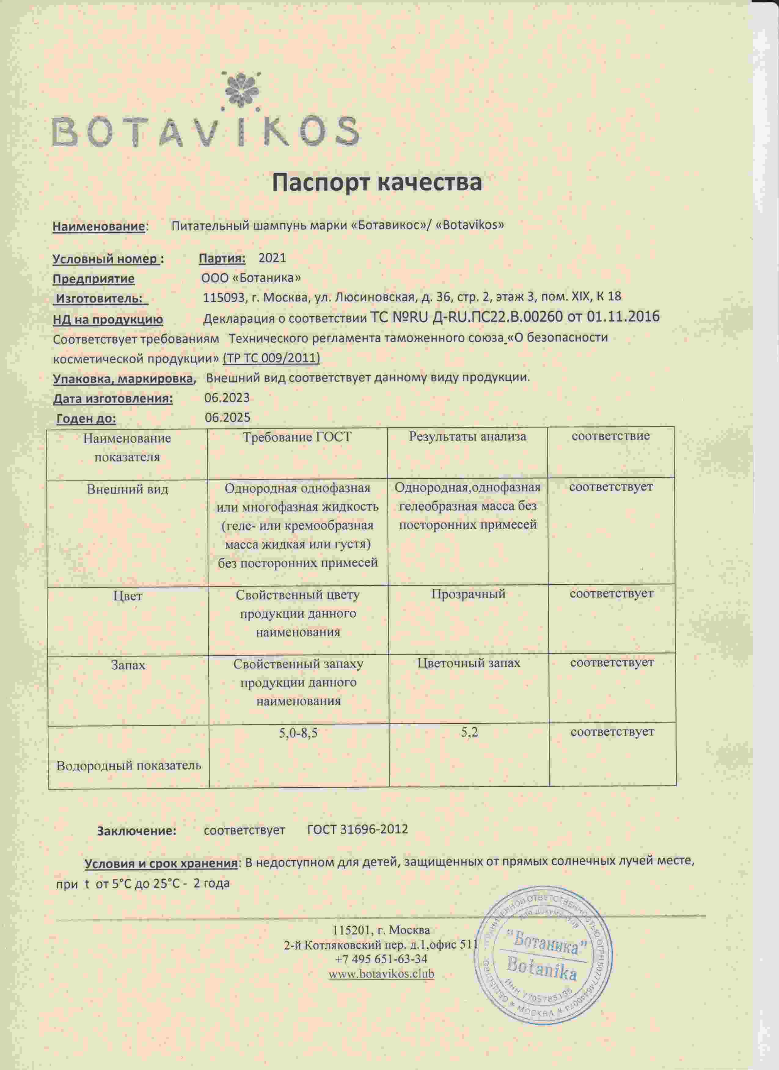 Паспорт №062023